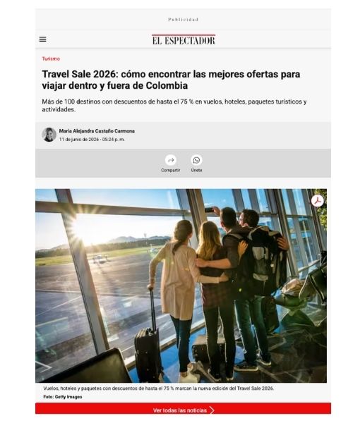 Cobertura de Travel Sale en El Espectador